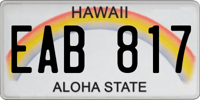HI license plate EAB817