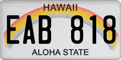 HI license plate EAB818