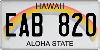 HI license plate EAB820