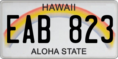 HI license plate EAB823