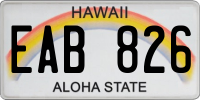 HI license plate EAB826