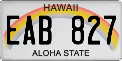 HI license plate EAB827