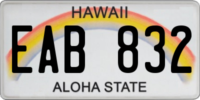 HI license plate EAB832