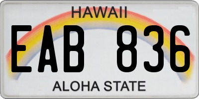 HI license plate EAB836