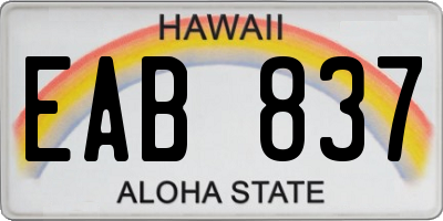 HI license plate EAB837