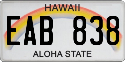 HI license plate EAB838