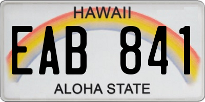 HI license plate EAB841