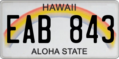 HI license plate EAB843