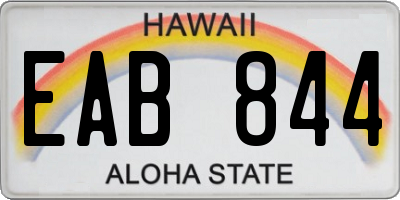 HI license plate EAB844