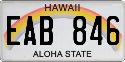 HI license plate EAB846