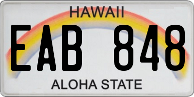 HI license plate EAB848