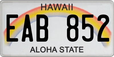 HI license plate EAB852