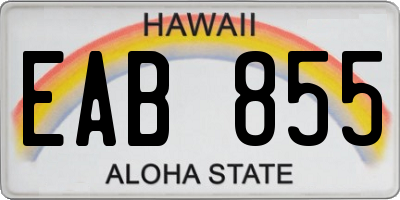 HI license plate EAB855