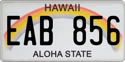 HI license plate EAB856