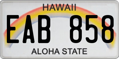 HI license plate EAB858