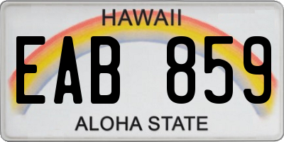 HI license plate EAB859