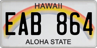 HI license plate EAB864