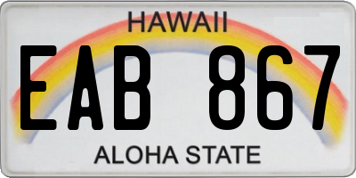 HI license plate EAB867