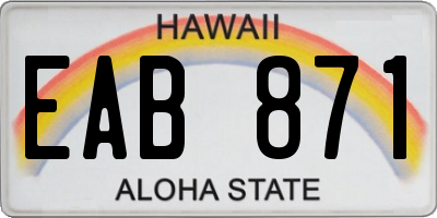 HI license plate EAB871