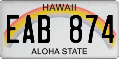 HI license plate EAB874