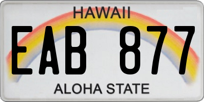 HI license plate EAB877