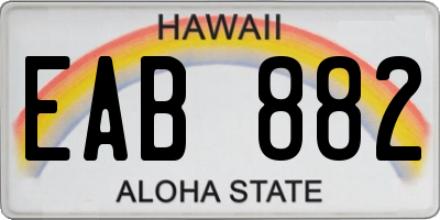 HI license plate EAB882