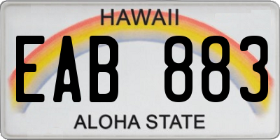 HI license plate EAB883