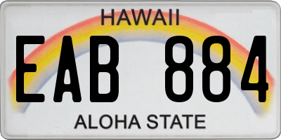 HI license plate EAB884