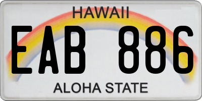 HI license plate EAB886