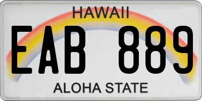 HI license plate EAB889