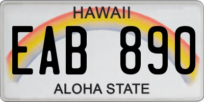 HI license plate EAB890