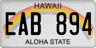 HI license plate EAB894