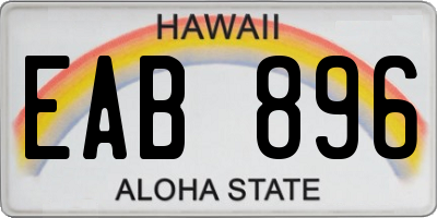 HI license plate EAB896