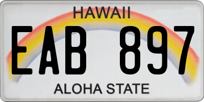 HI license plate EAB897