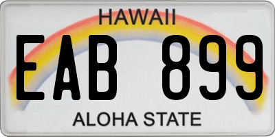 HI license plate EAB899