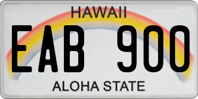 HI license plate EAB900