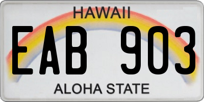 HI license plate EAB903