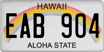 HI license plate EAB904