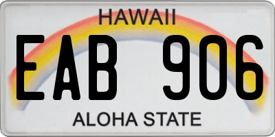 HI license plate EAB906