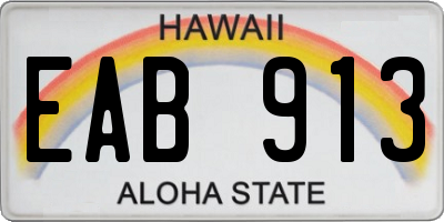 HI license plate EAB913