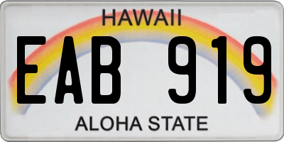 HI license plate EAB919