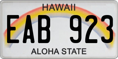 HI license plate EAB923