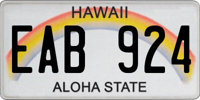 HI license plate EAB924