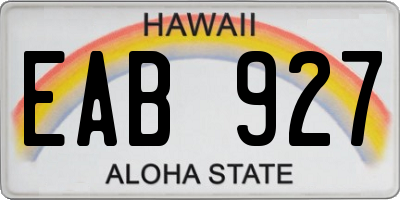 HI license plate EAB927