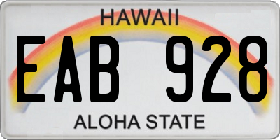 HI license plate EAB928