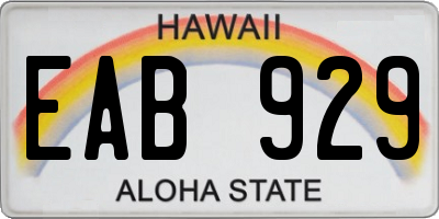 HI license plate EAB929