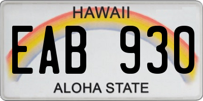 HI license plate EAB930