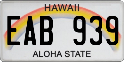 HI license plate EAB939