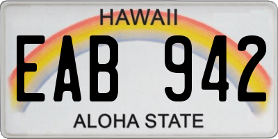 HI license plate EAB942