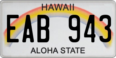 HI license plate EAB943